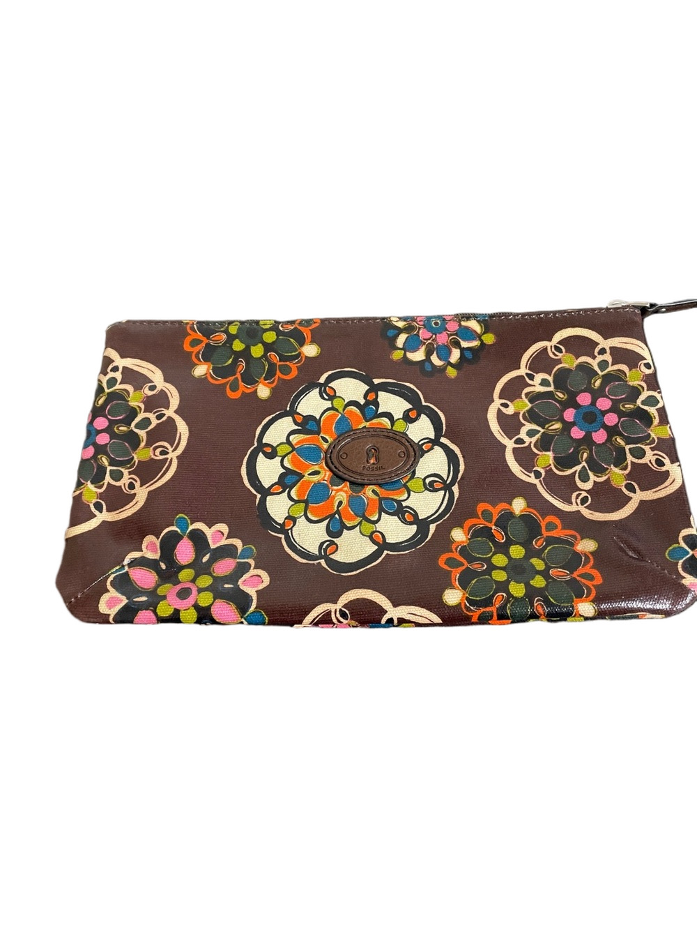 Fossil Key-Per Brown Floral Bag